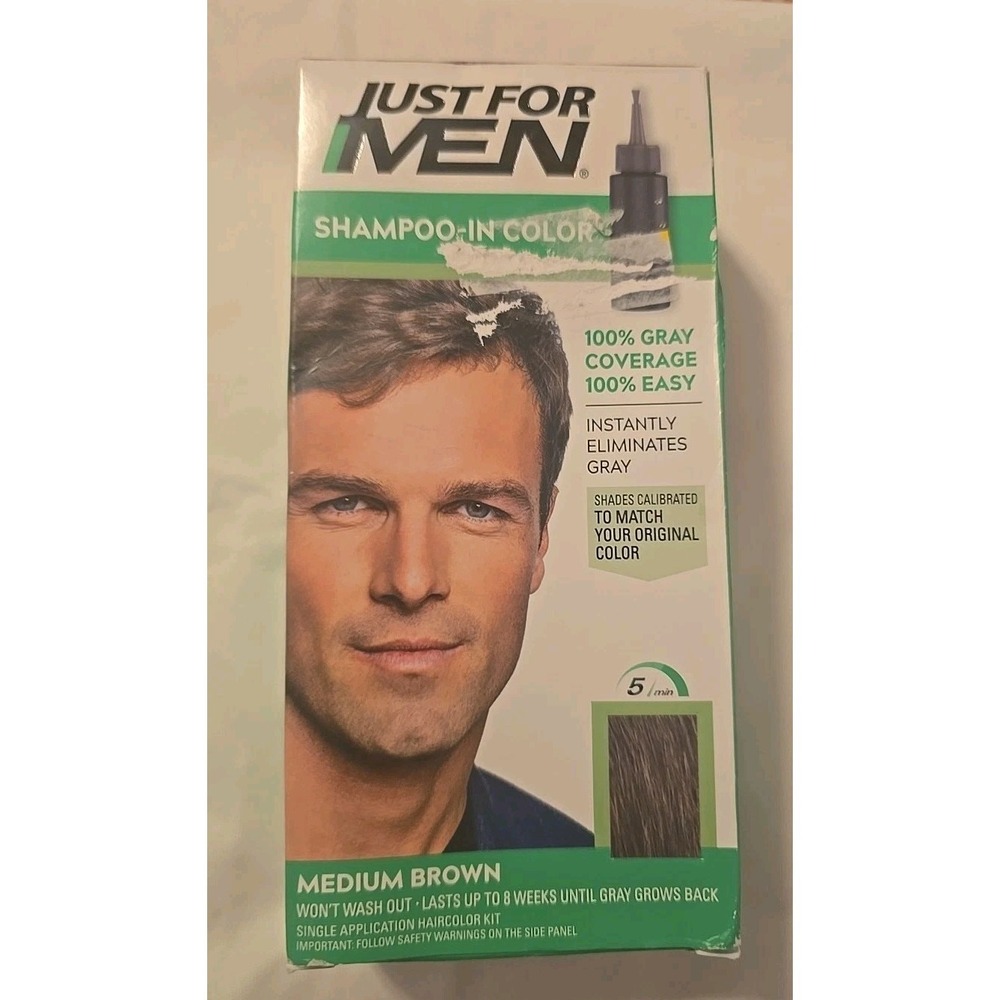 Just for Men H-35 Medium Brown Shampoo In Hair Color 100% Gray Coverage